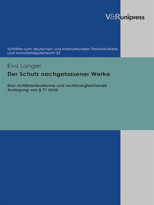 cover image of Der Schutz nachgelassener Werke